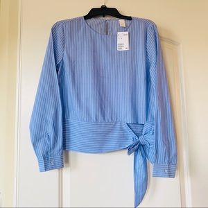 Brand New Adorable Striped Side-Bow Blouse